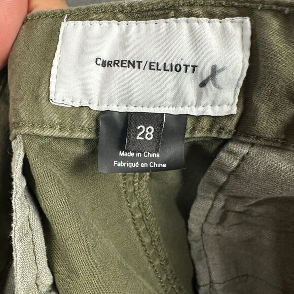 Current/Elliott Olive Green Ankle Pants Womens Size 28 Cotton Comfortable - Picture 3 of 14